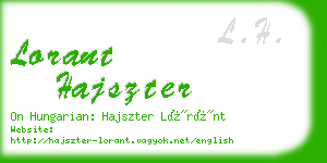 lorant hajszter business card